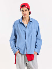 Baby Blue Corduroy Oversized Shirt